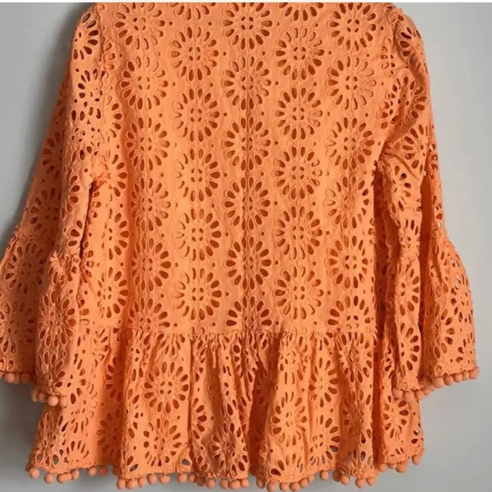 Lilly Pulitzer Bekah Eyelet Top/blouse cantaloupe ORANGE Sz small. NEW - Picture 3 of 6